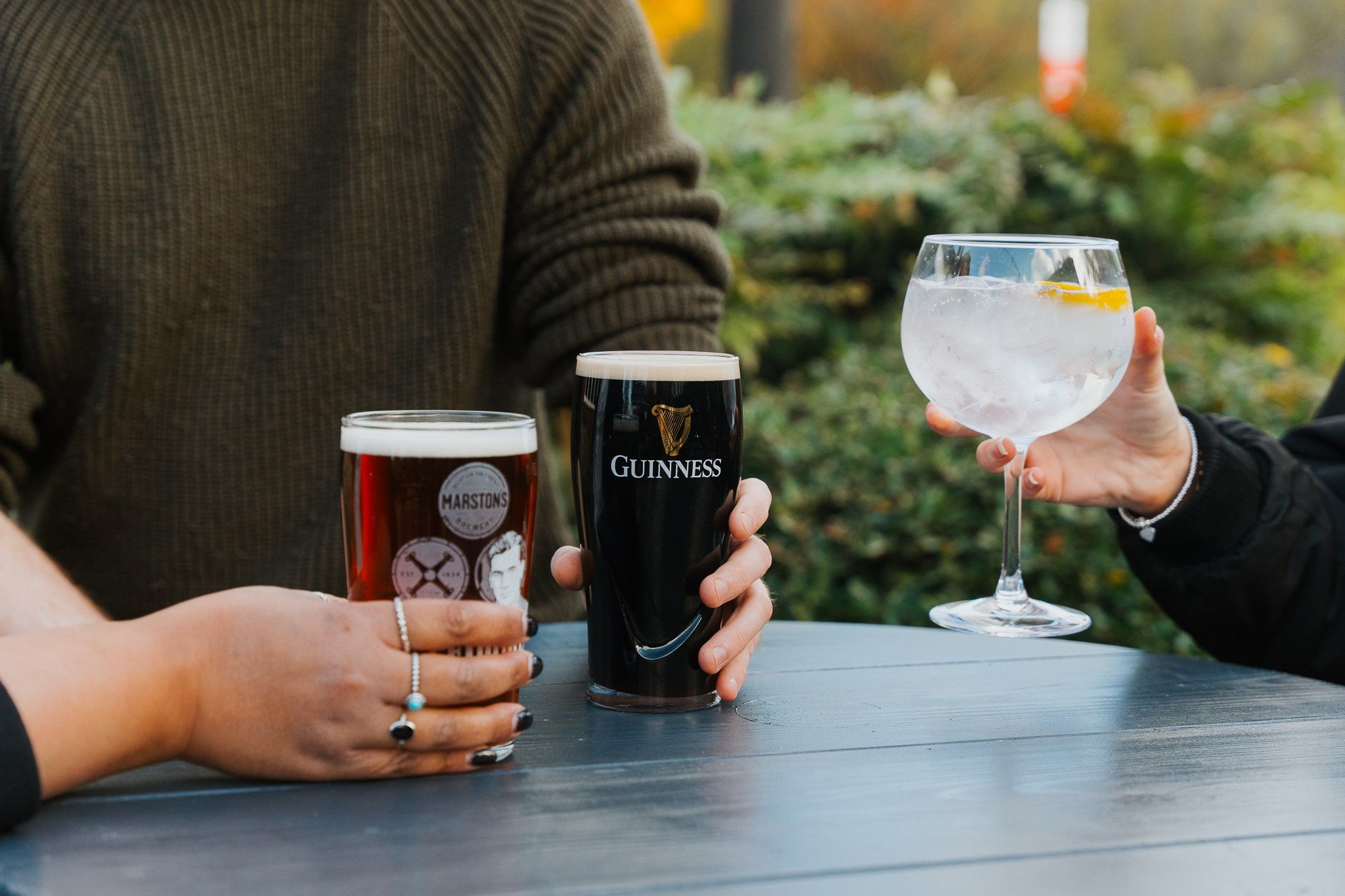 Pub beer garden at The Apple Cart Drink in the great outdoors with us